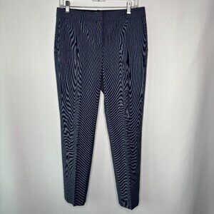 Theory Women's Testra 2B Spring Blue Multi Flat Front Wool Dress Pants Size 4